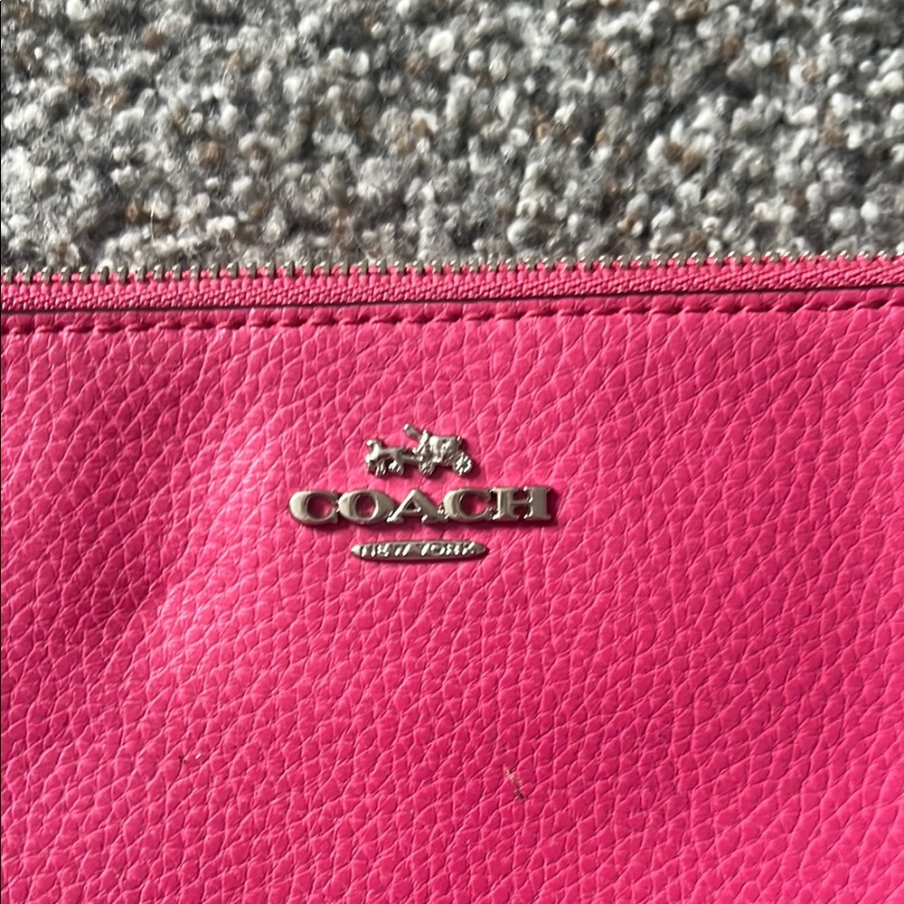 Coach Pink Pebbled Leather Clutch - Picture 3 of 12